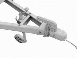 Single axle car trailer with extra walls cover jockey wheel extended 3D Model