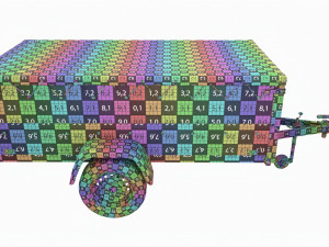 Single axle car trailer with extra walls cover jockey wheel extended 3Dモデル