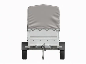 Single axle car trailer with extra walls cover jockey wheel high frame 3D Model