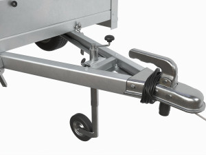 Single axle car trailer with extra walls jockey wheel Modello 3D