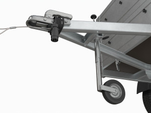 Single axle car trailer with extra walls jockey wheel Modello 3D