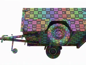 Single axle car trailer with extra walls jockey wheel 3D Model