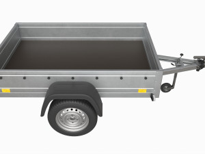 Single axle car trailer with jockey wheel Model 3D