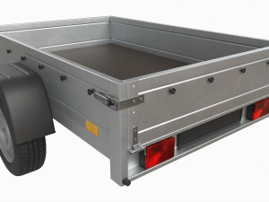 Single axle car trailer with jockey wheel Model 3D