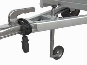 Single axle car trailer with jockey wheel Model 3D