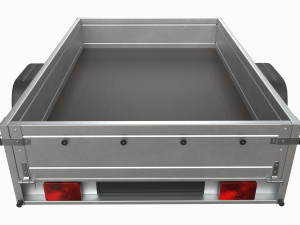 Single axle car trailer with jockey wheel Model 3D