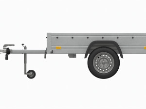 Single axle car trailer with jockey wheel Model 3D