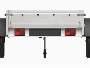 Single axle car trailer with jockey wheel Model 3D