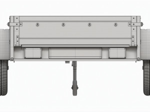 Single axle car trailer with jockey wheel Model 3D