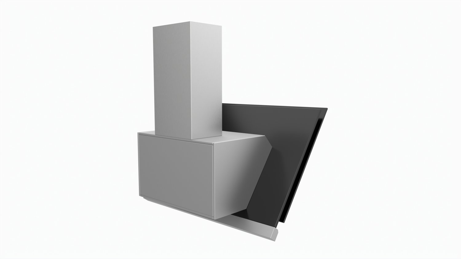 Wall-Mounted Inclined Cooker Hood Large 3D Model In Household.