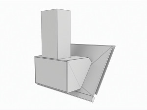 Wall-mounted Inclined Cooker Hood Large 3D Model