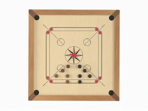 Carrom Board Table Game 3D Model