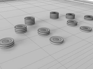 Carrom Board Table Game 3D Model