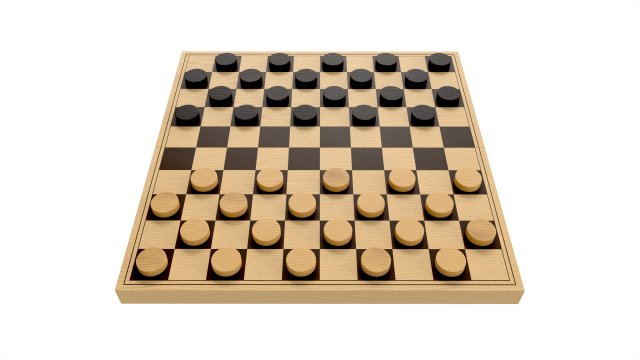 Checkers Draughts Board Table Strategy Game 3D Модель .c4d .max .obj .3ds .fbx .stl .blend 