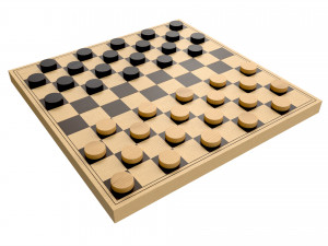 Checkers Draughts Board Table Strategy Game 3D Модель