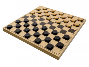 Checkers Draughts Board Table Strategy Game 3D Модель