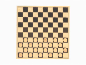 Checkers Draughts Board Table Strategy Game 3D Модель