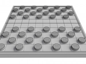 Checkers Draughts Board Table Strategy Game 3D Модель