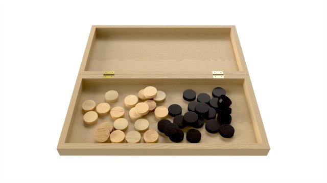 Checkers Draughts Board Table Strategy Game inside 3Dモデル .c4d .max .obj .3ds .fbx .stl .blend 