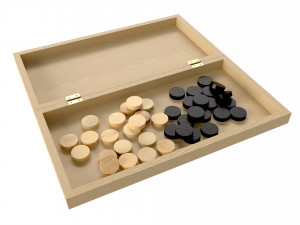 Checkers Draughts Board Table Strategy Game inside 3Dモデル