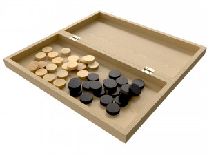 Checkers Draughts Board Table Strategy Game inside 3Dモデル