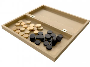 Checkers Draughts Board Table Strategy Game inside 3D Model