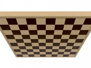 Checkers Draughts Board Table Strategy Game inside 3D Model