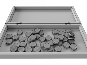 Checkers Draughts Board Table Strategy Game inside 3D Model