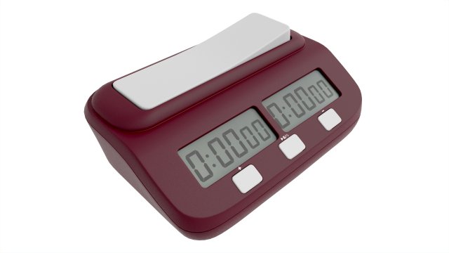 Chess Digital Timer Game Clock 3D Model .c4d .max .obj .3ds .fbx .stl .blend 