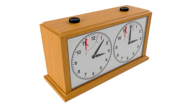 Chess Mechanical Timer Game Clock Wooden Modelo 3D .c4d .max .obj .3ds .fbx .stl .blend 