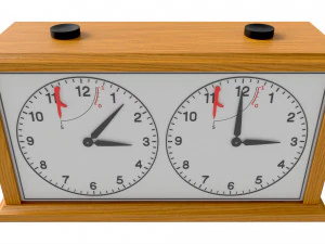 Chess Mechanical Timer Game Clock Wooden 3D Model