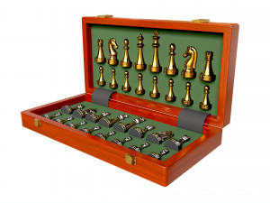 Chess Pieces Board Open inside 3D Model