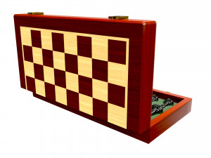 Chess Pieces Board Open inside 3D Model