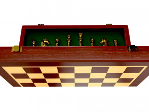 Chess Pieces Board Open inside 3D Model