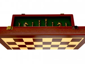 Chess Pieces Board Open inside 3D Model
