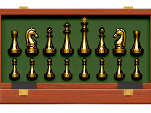 Chess Pieces Board Open inside 3D Model