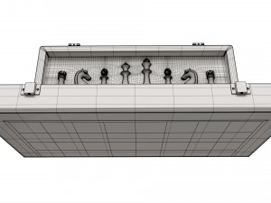 Chess Pieces Board Open inside 3D Model