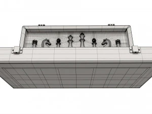 Chess Pieces Board Open inside 3D Model