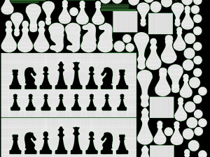 Chess Pieces Board Open inside 3D Model