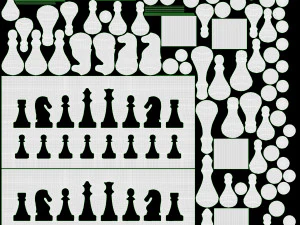 Chess Pieces Board Open inside 3D Model