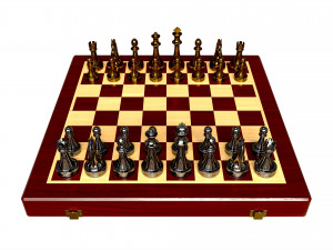 Chess Pieces Board Open Ready To Play 3D Модель