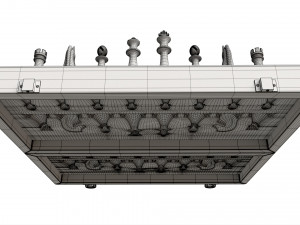 Chess Pieces Board Open Ready To Play 3D Модель