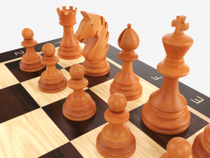 Chessboard game pieces 3D Модель