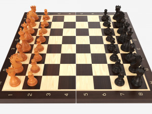 Chessboard game pieces 3D Модель