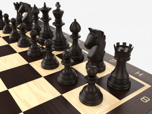 Chessboard game pieces 3D Модель