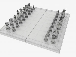 Chessboard game pieces 3D Model