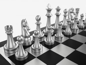 Chessboard metallic black white 3D Model