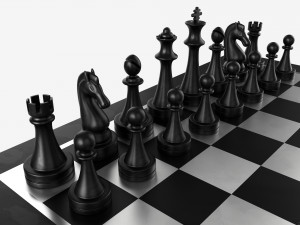 Chessboard metallic black white 3D Model
