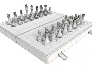 Scacchiera bianco nero metallizzato Modello 3D