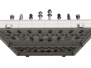 Scacchiera con pezzi metallici Modello 3D